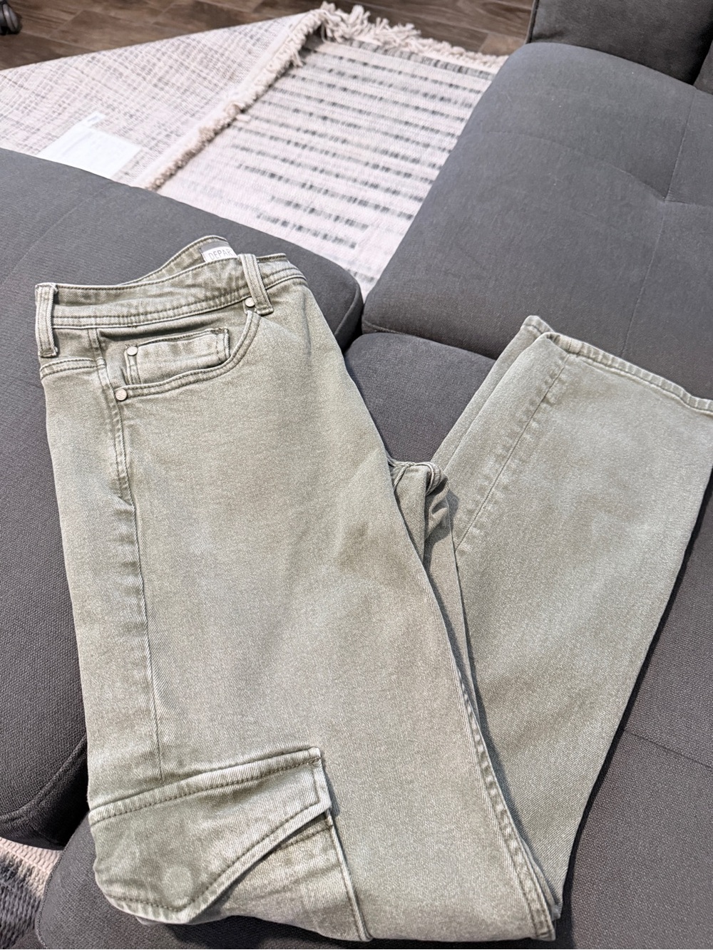 Men's Straight Jeans in Sage Green